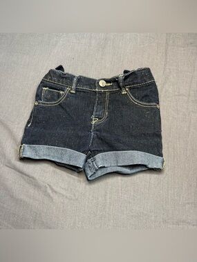 Jordache Dark Blue Sparkly Denim Cuffed Shorts